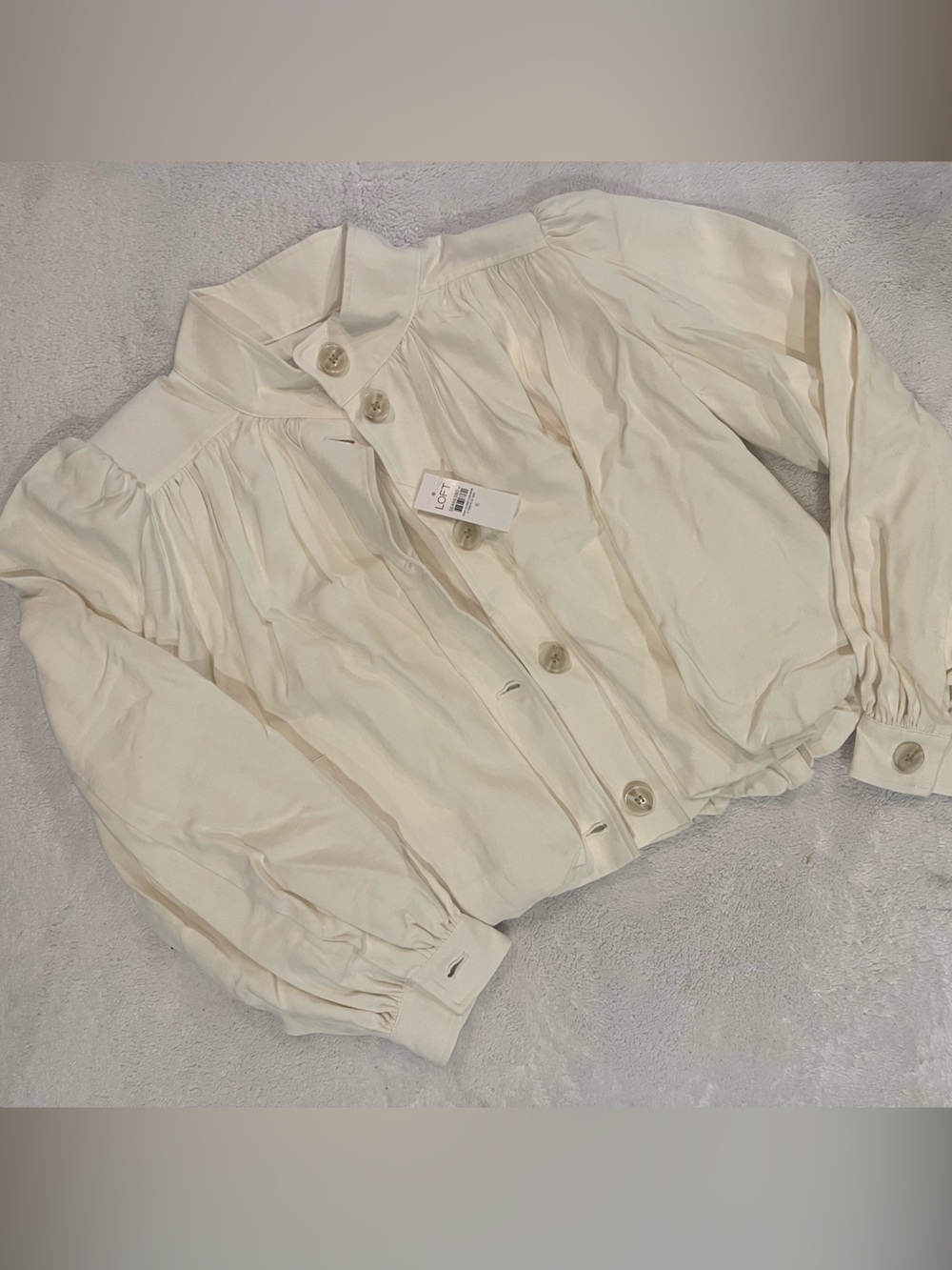 Loft gathered swing jacket NWT 6